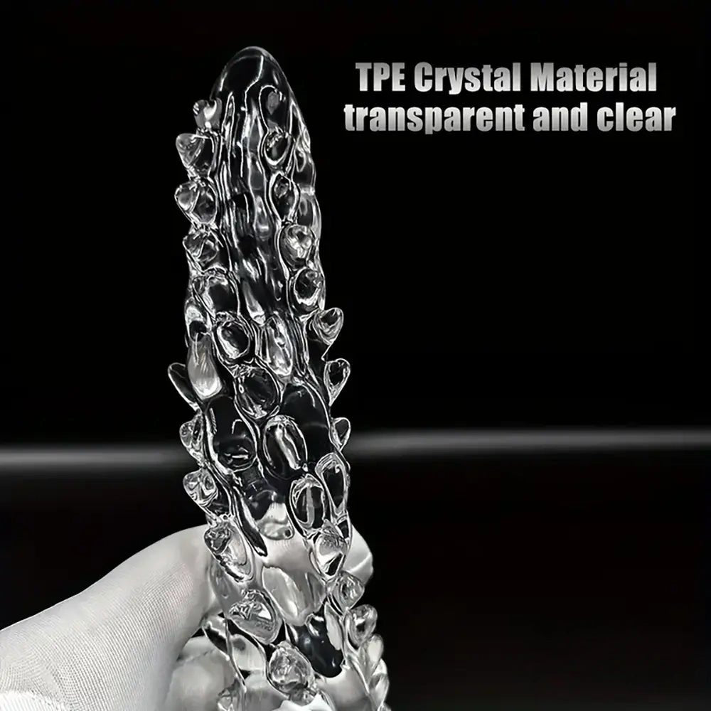 Clear Spiked Fantasy Dildo 22.6 in - Textured Novelty Dildo