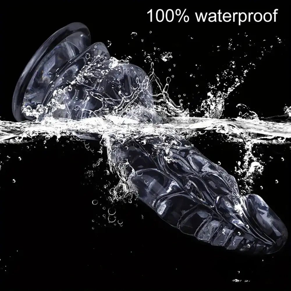 Clear Spiked Monster Fantasy Dildo - Ridged Novelty Dong