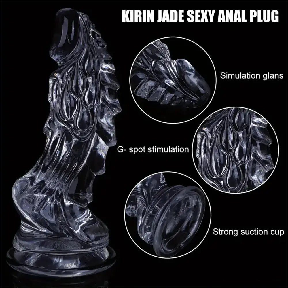 Clear Spiked Monster Fantasy Dildo - Ridged Novelty Dong