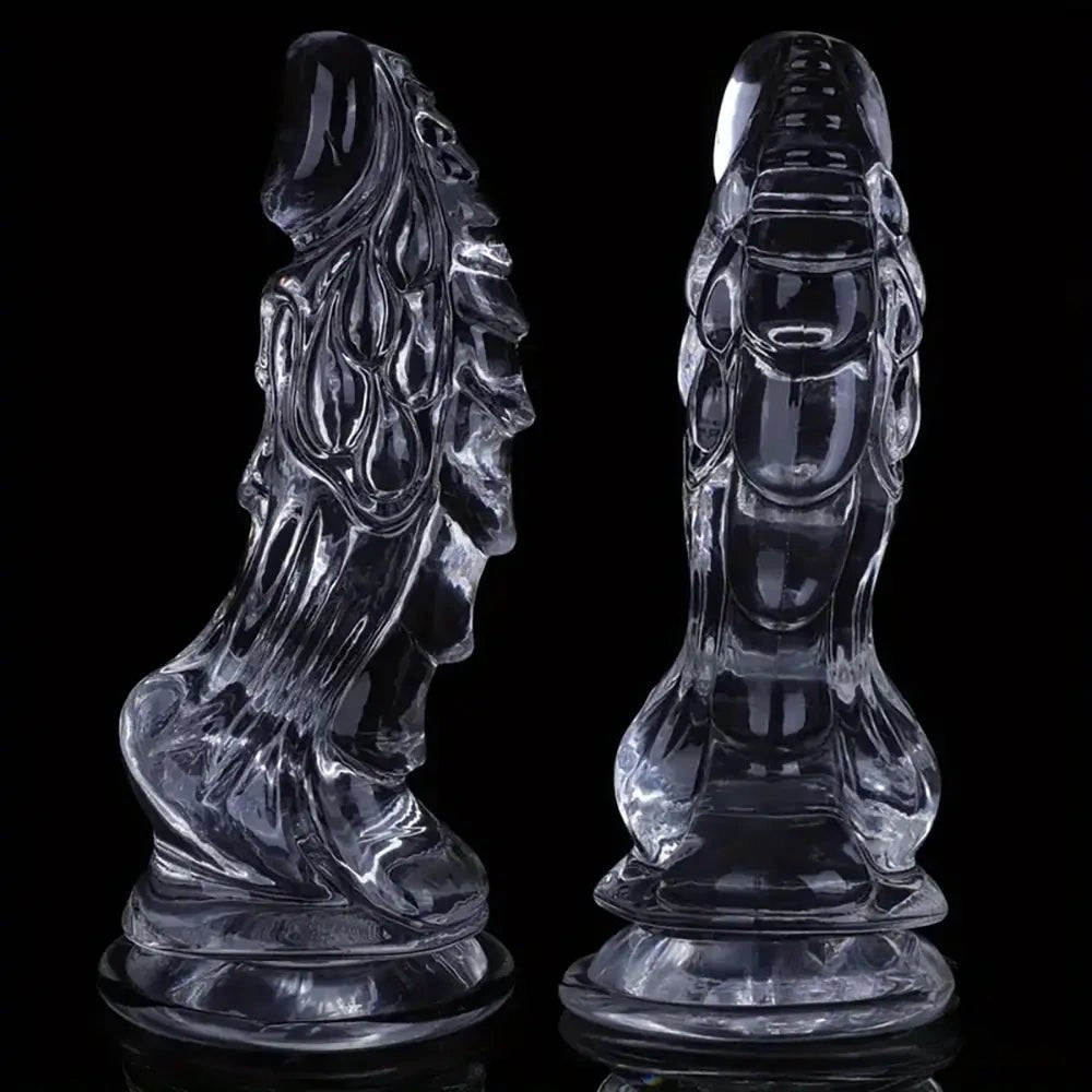 Clear Spiked Monster Fantasy Dildo - Ridged Novelty Dong