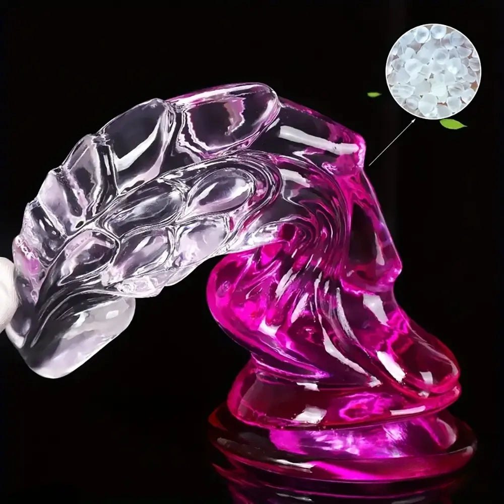 Clear Spiked Monster Fantasy Dildo - Ridged Novelty Dong