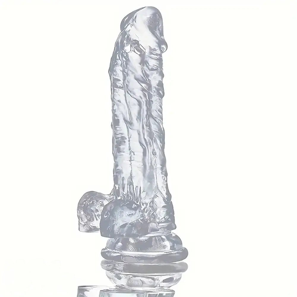 Clear Suction Cup Dildo 7.68 in - Realistic PVC Sex Toy