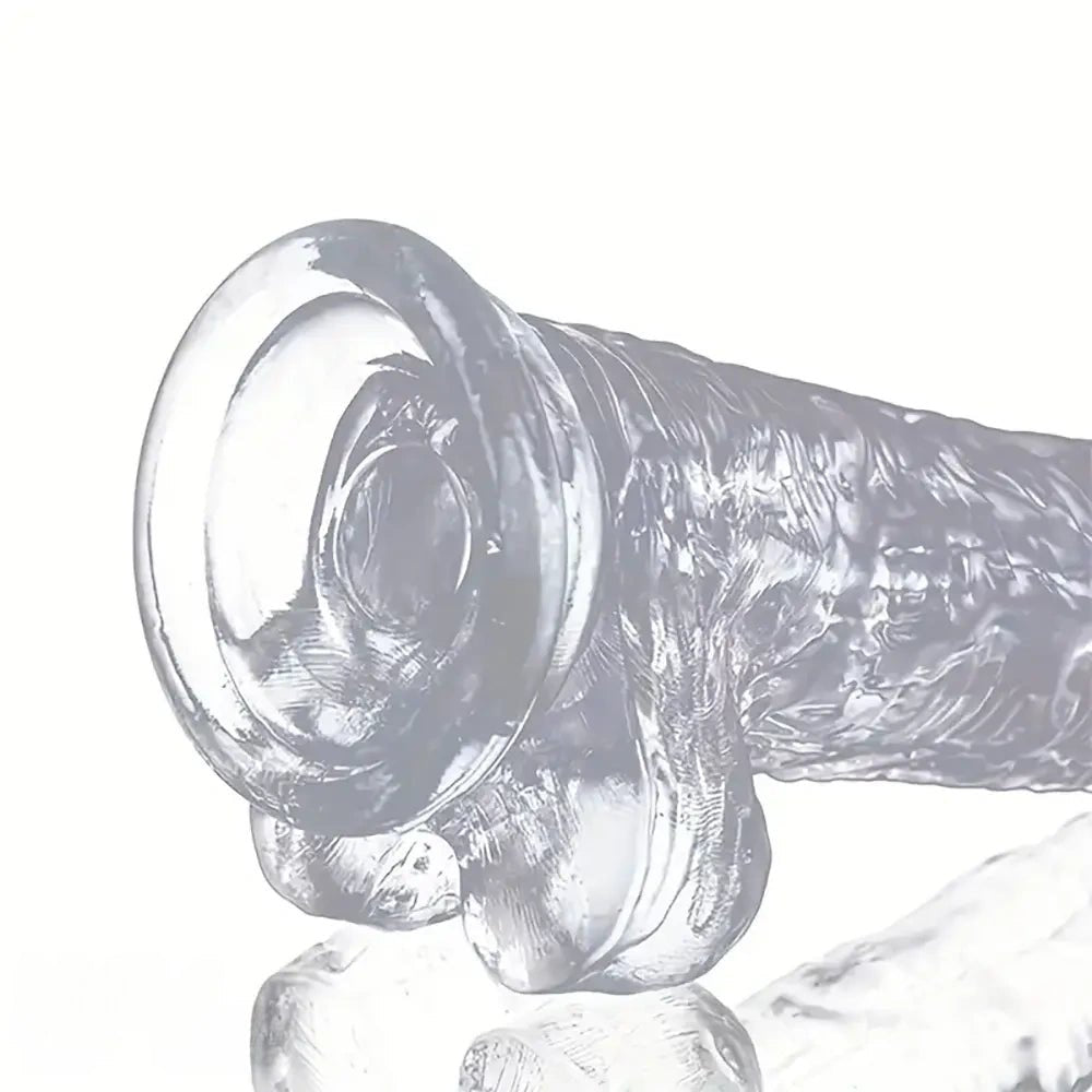 Clear Suction Cup Dildo 7.68 in - Realistic PVC Sex Toy