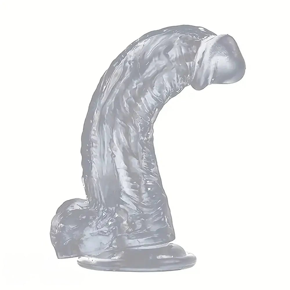 Clear Suction Cup Dildo 7.68 in - Realistic PVC Sex Toy