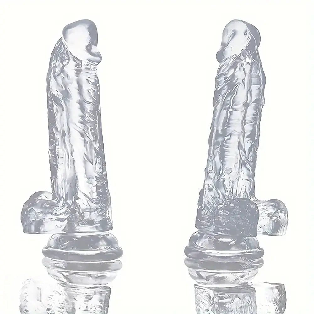 Clear Suction Cup Dildo 7.68 in - Realistic PVC Sex Toy