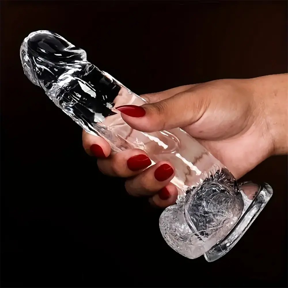 Clear Suction Cup Dildo 7.68 in - Realistic PVC Sex Toy