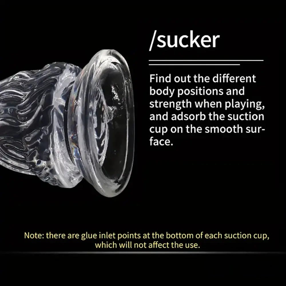 Clear Textured Realistic Dildo - Big Realistic PVC Dildo