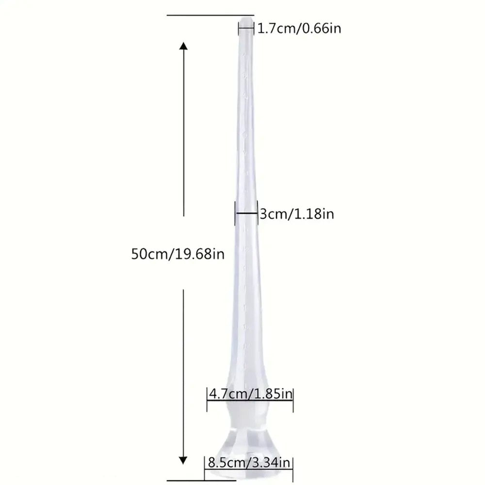 Clear Extra-Long Depth Plug - Clear TPE Measurable Anal Plug