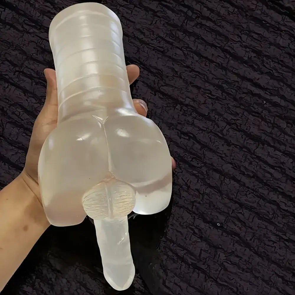 Clear TPE Pocket Pussy 11.42in - Pocket Pussy Stroker Toy