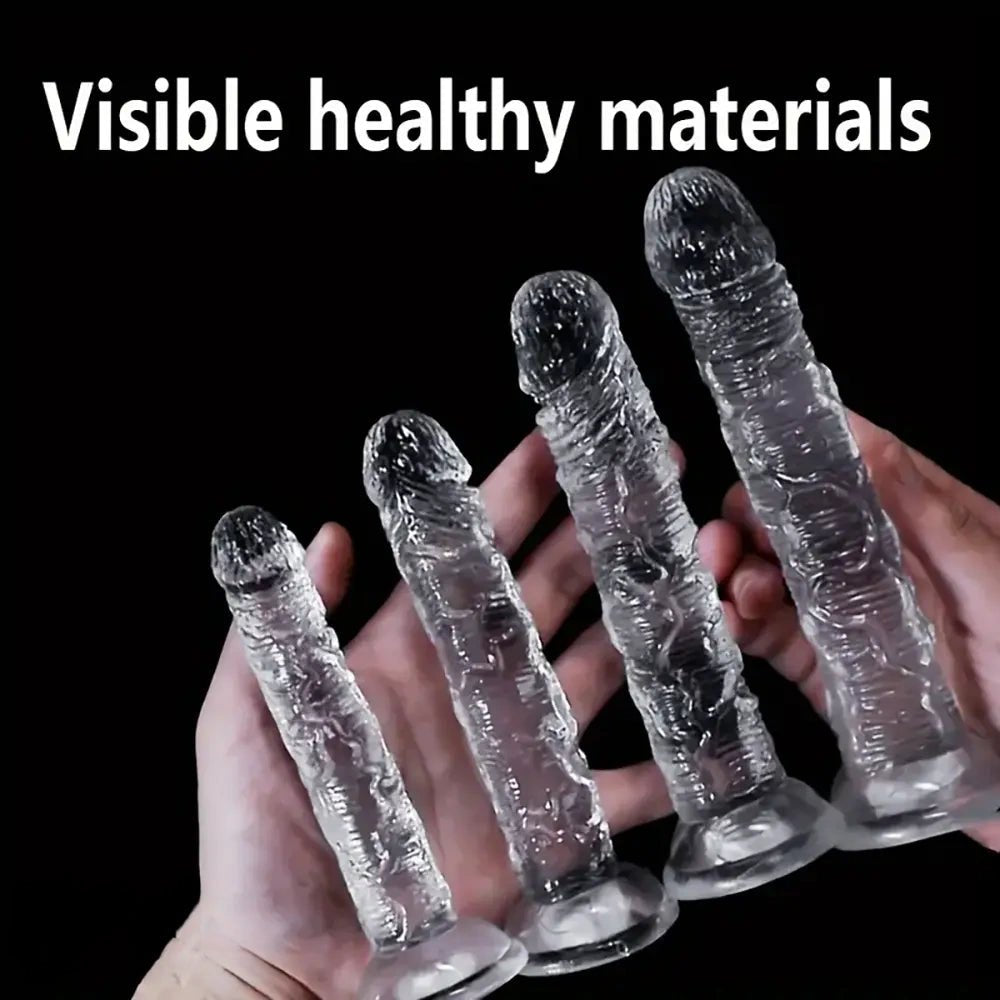 Clear TPE Ridged Dildo - Big Realistic Sex Dildo