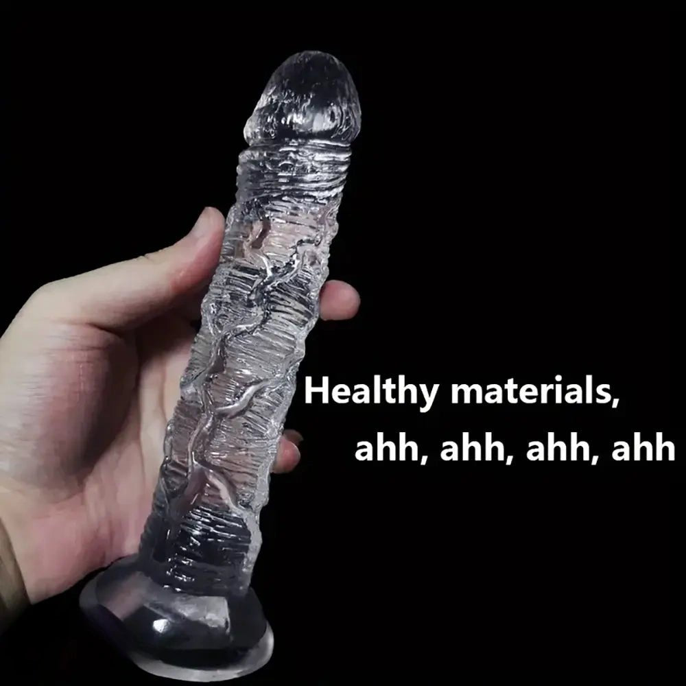 Clear TPE Ridged Dildo - Big Realistic Sex Dildo