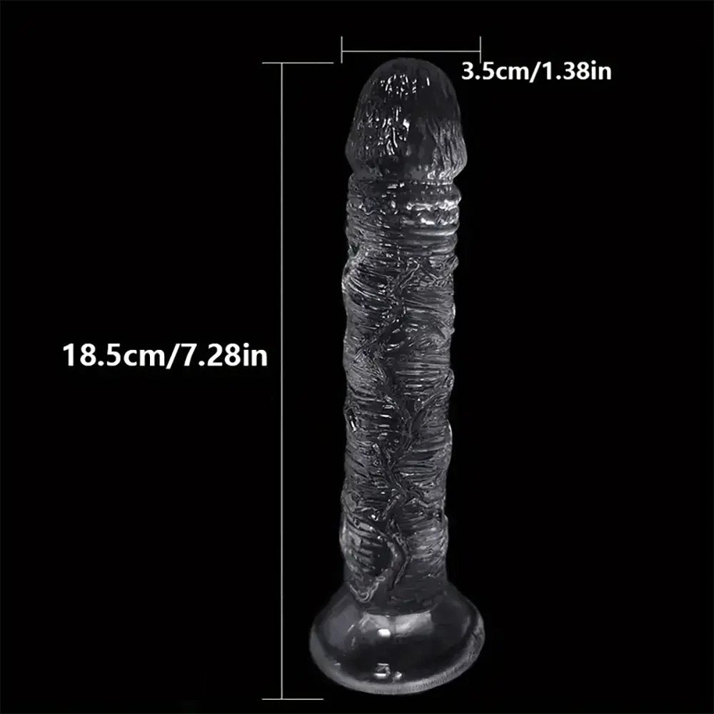 Clear TPE Ridged Dildo - Big Realistic Sex Dildo