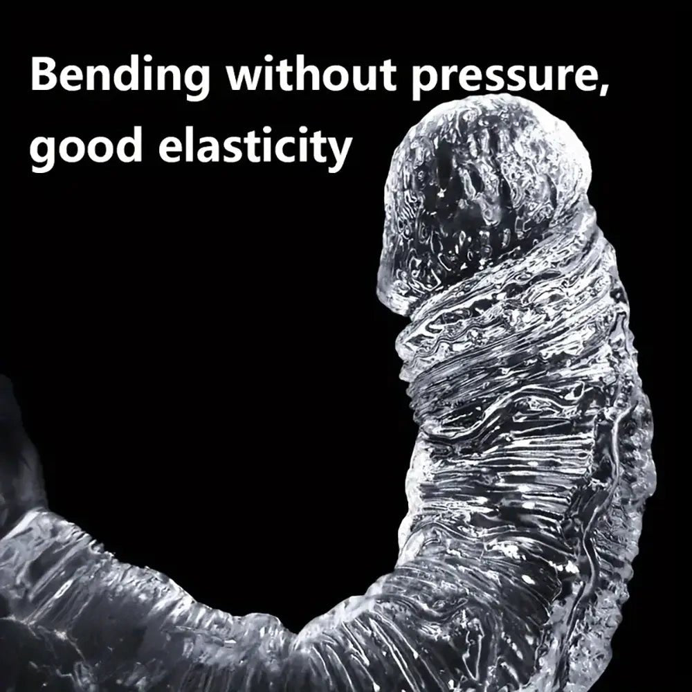 Clear TPE Ridged Dildo - Big Realistic Sex Dildo