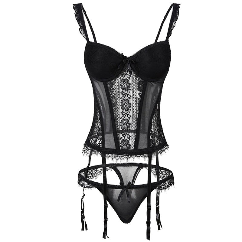 Clementine Lace Corset Set - Bustier Lingerie Top
