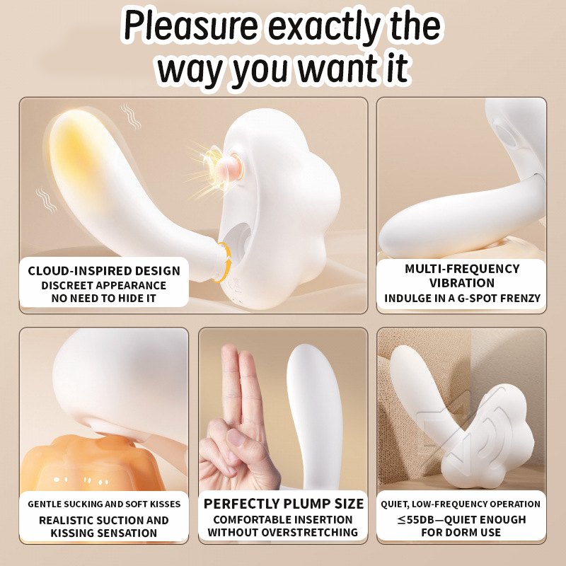 Cloud 2-in-1 Suction Vibrator - Detachable Rabbit Style Toy
