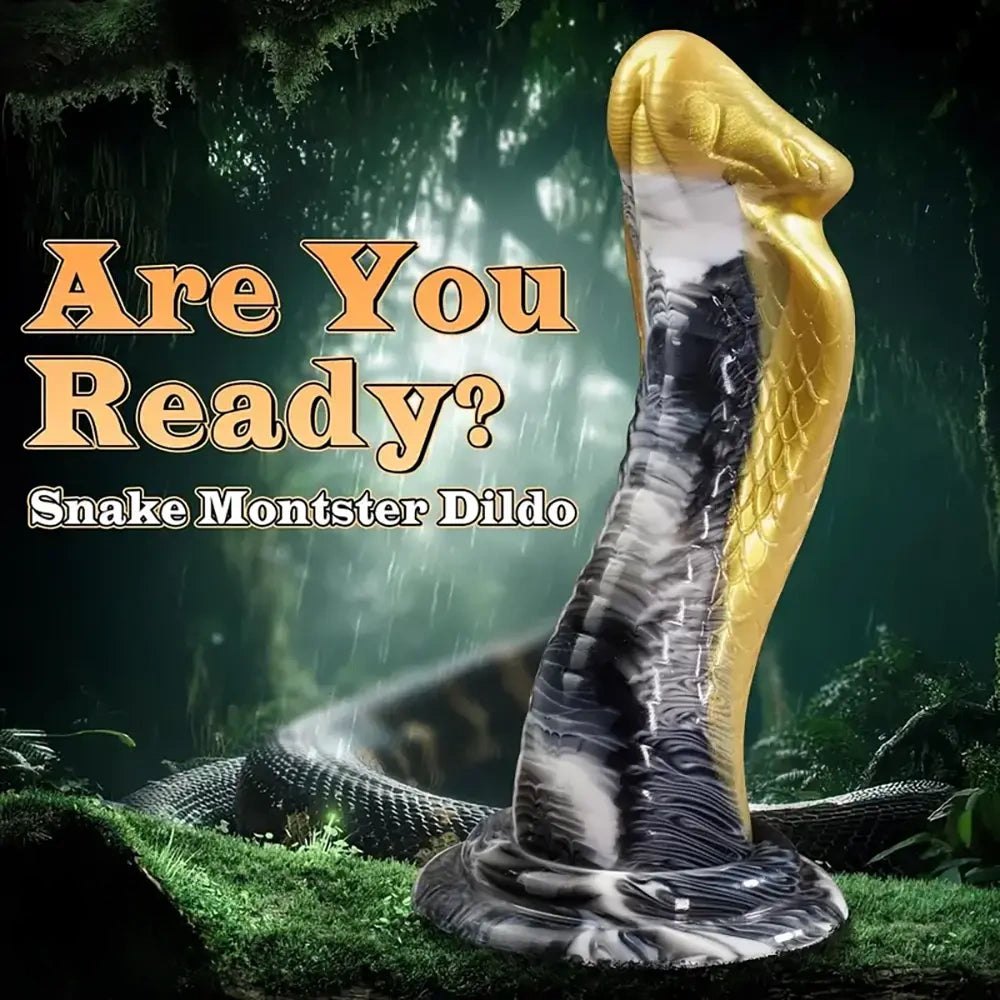 Cobra Scale Fantasy Dildo - Gold Scale Monster Dildo