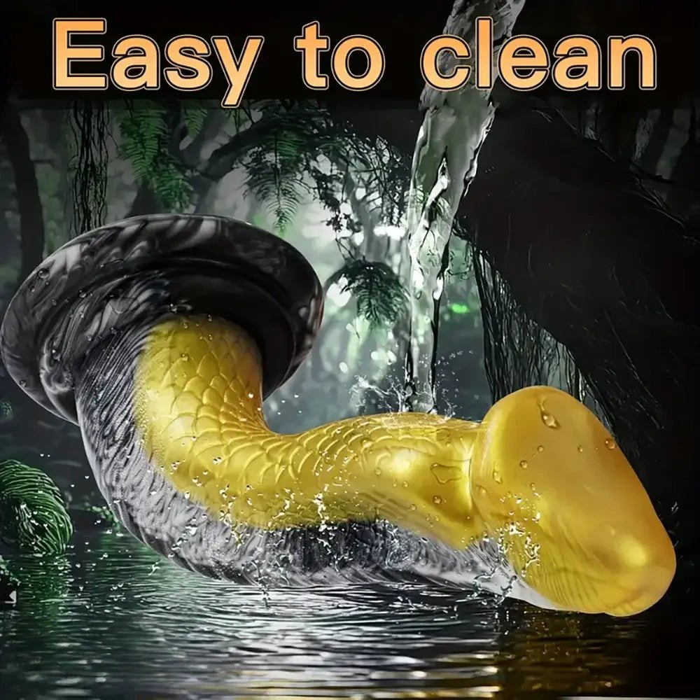 Cobra Scale Fantasy Dildo - Gold Scale Monster Dildo