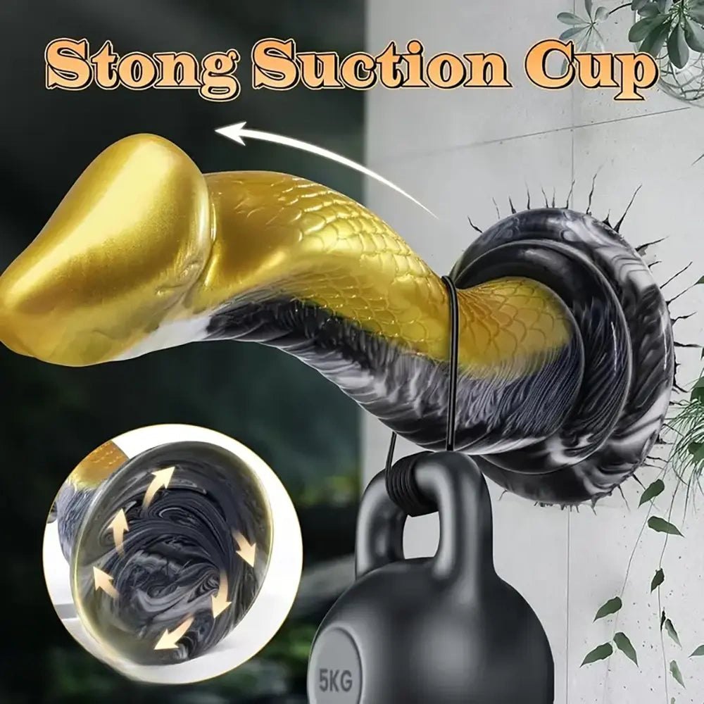 Cobra Scale Fantasy Dildo - Gold Scale Monster Dildo