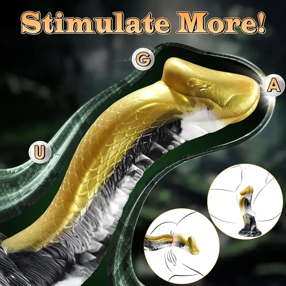 Cobra Scale Fantasy Dildo - Gold Scale Monster Dildo