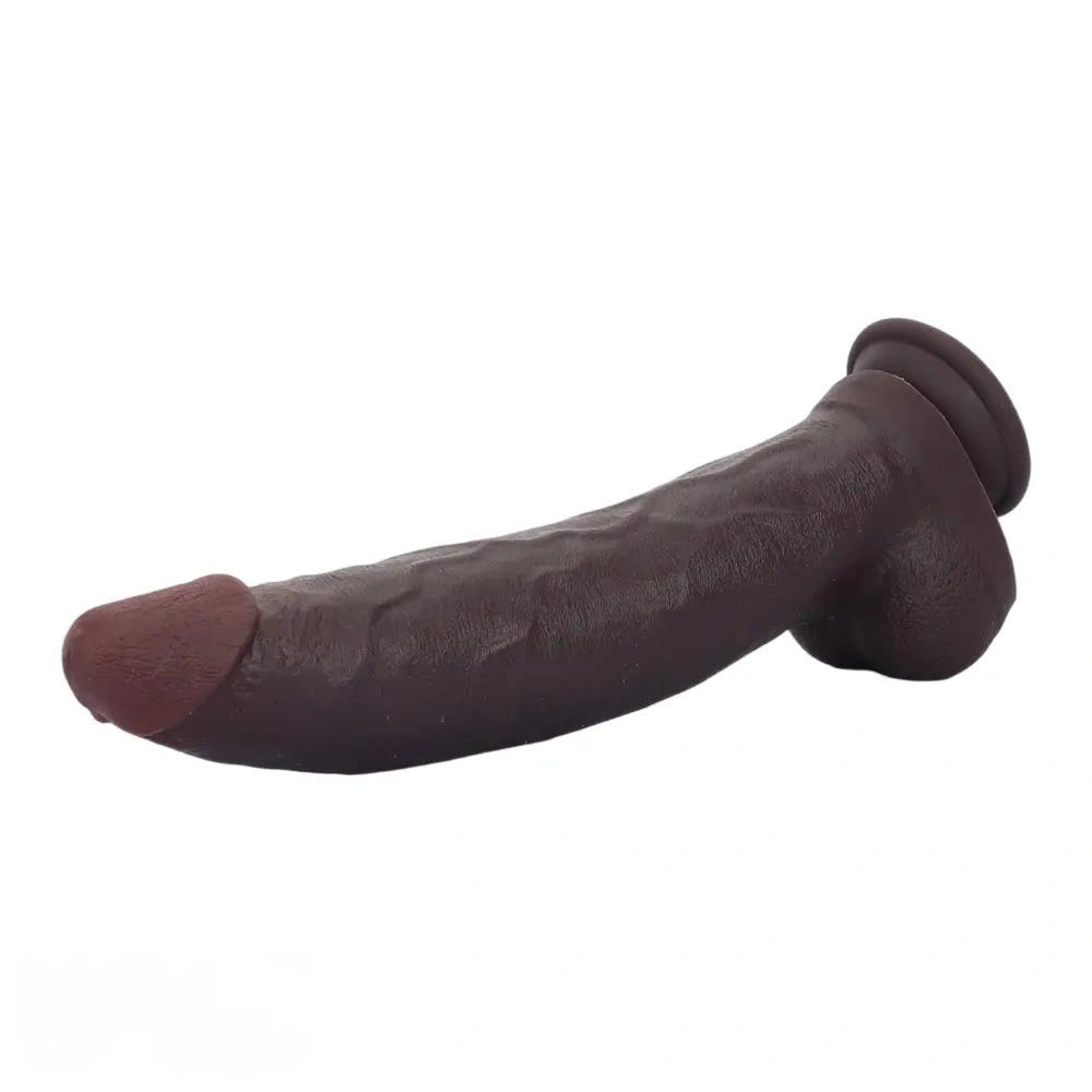 Coffee Brown Curved Realistic Dildo - Suction Cup Dildo