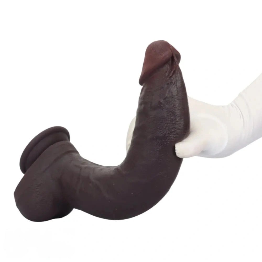 Coffee Brown Curved Realistic Dildo - Suction Cup Dildo