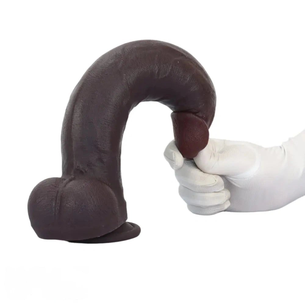 Coffee Brown Curved Realistic Dildo - Suction Cup Dildo
