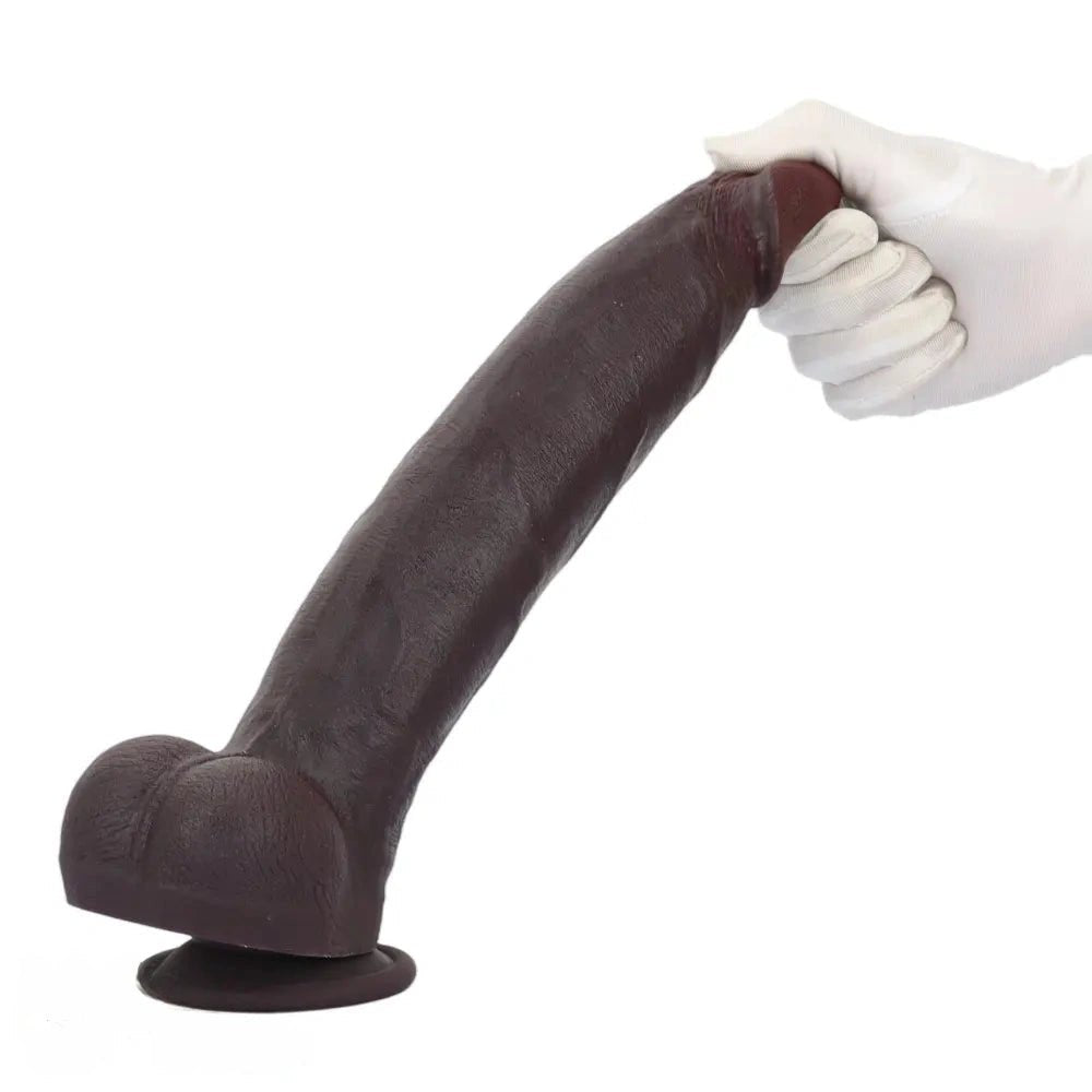 Coffee Brown Curved Realistic Dildo - Suction Cup Dildo