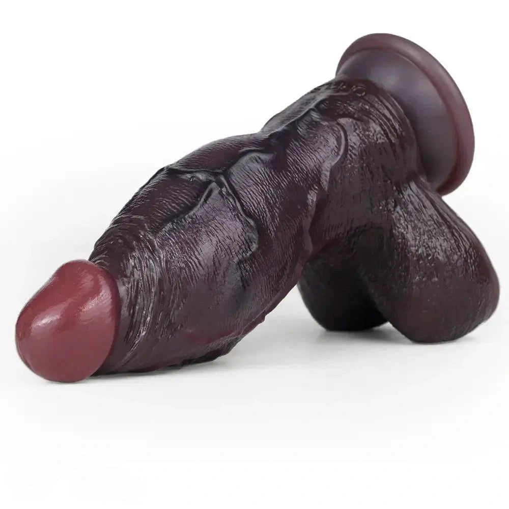 Coffee Dual Density Dildo 6 in - Thick Suction Cup Dildo