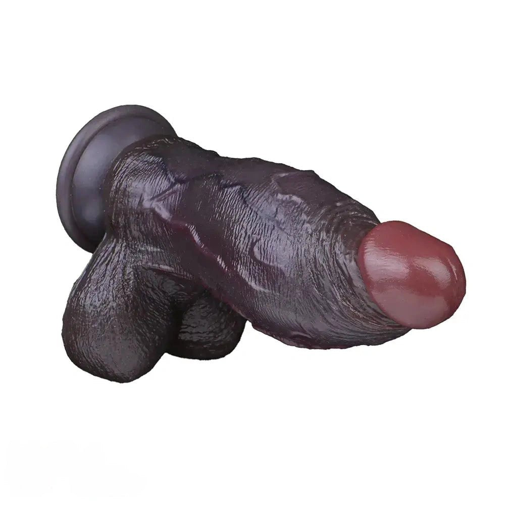 Coffee Dual Density Dildo 6 in - Thick Suction Cup Dildo