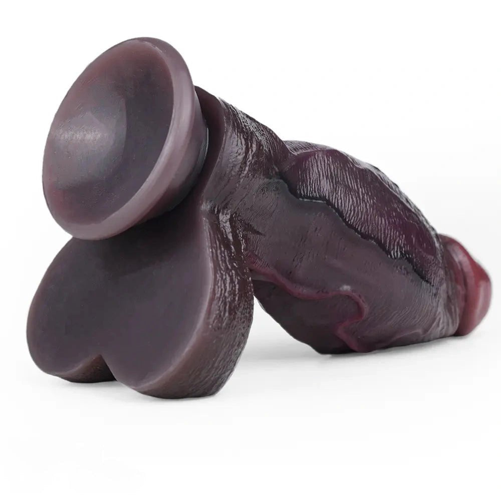 Coffee Dual Density Dildo 6 in - Thick Suction Cup Dildo