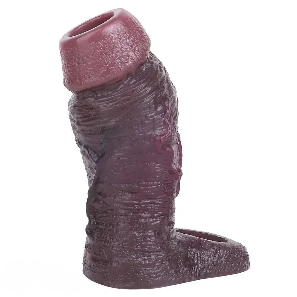 Coffee Flexible Penis Sleeve - Realistic Silicone Sleeve