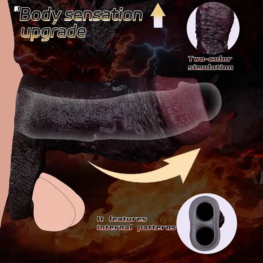 Coffee Flexible Penis Sleeve - Realistic Silicone Sleeve