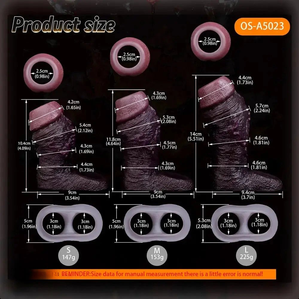 Coffee Flexible Penis Sleeve - Realistic Silicone Sleeve