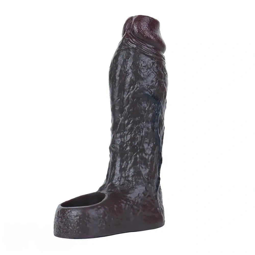 Coffee Hollow Penis Sleeve - Realistic Silicone Dildo