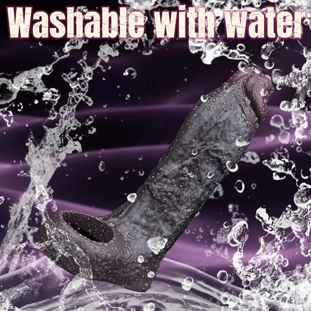 Coffee Hollow Penis Sleeve - Realistic Silicone Dildo