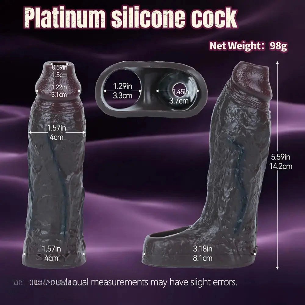 Coffee Hollow Penis Sleeve - Realistic Silicone Dildo