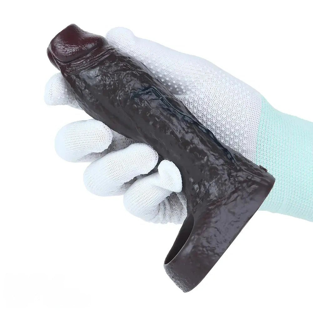 Coffee Hollow Penis Sleeve - Realistic Silicone Dildo