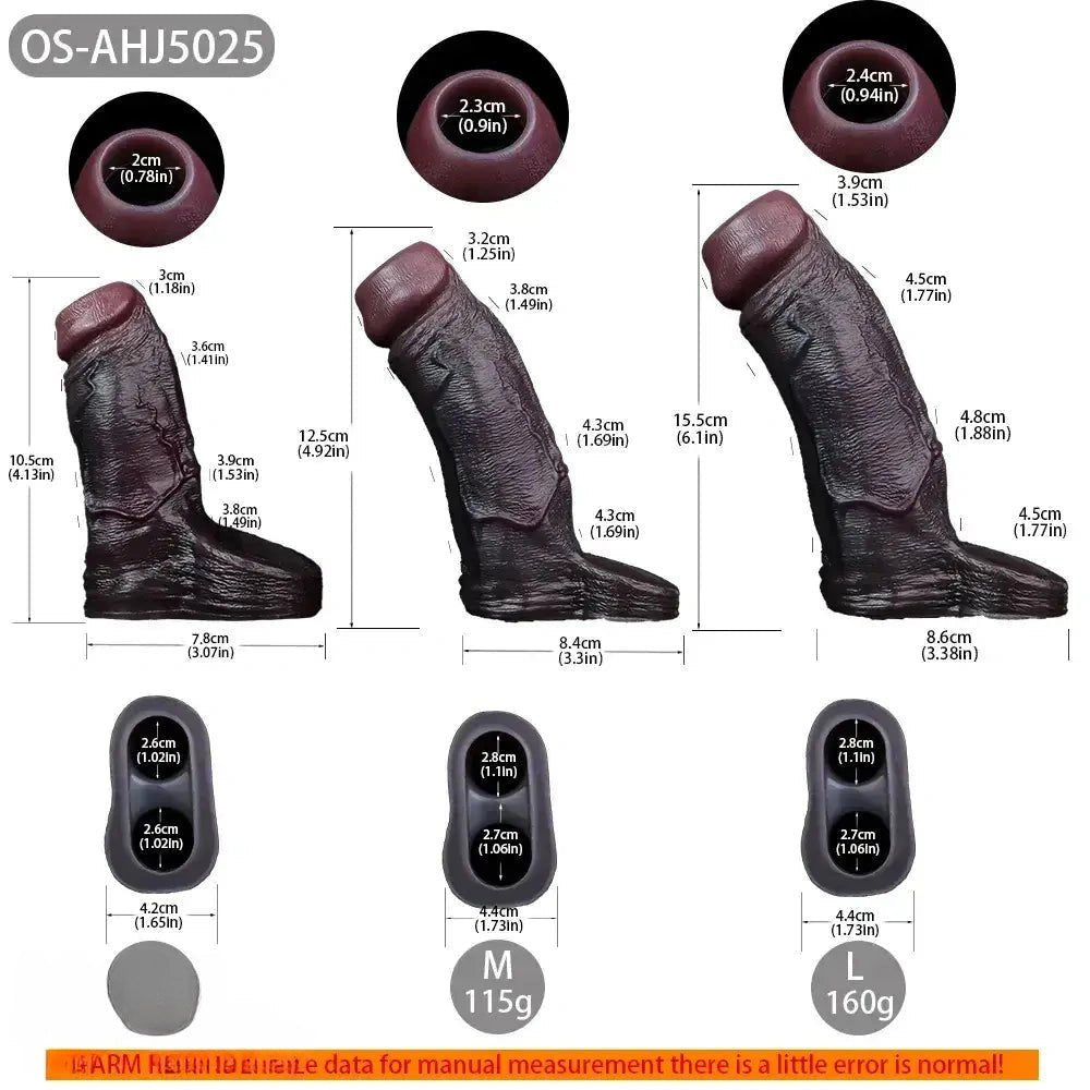 Coffee Hollow Penis Sleeve - Realistic Silicone Sleeve