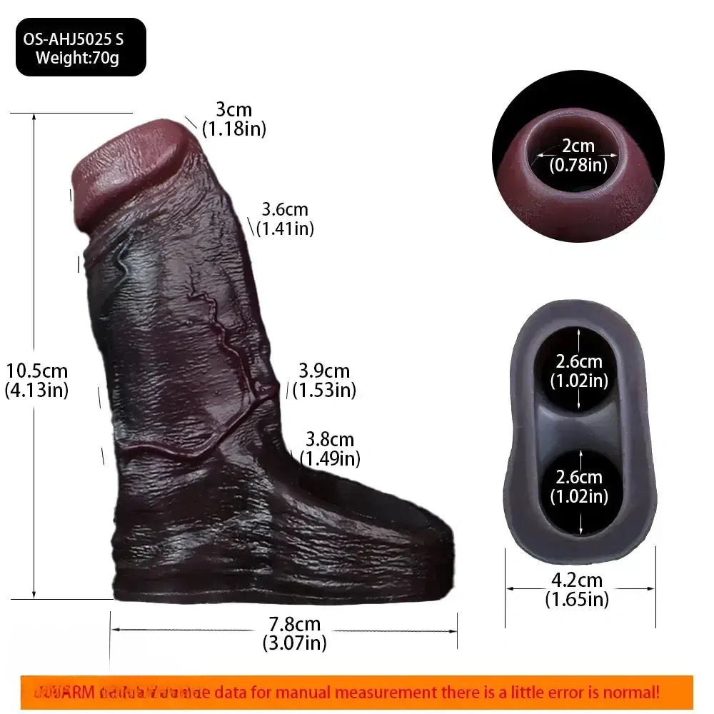 Coffee Hollow Penis Sleeve - Realistic Silicone Sleeve