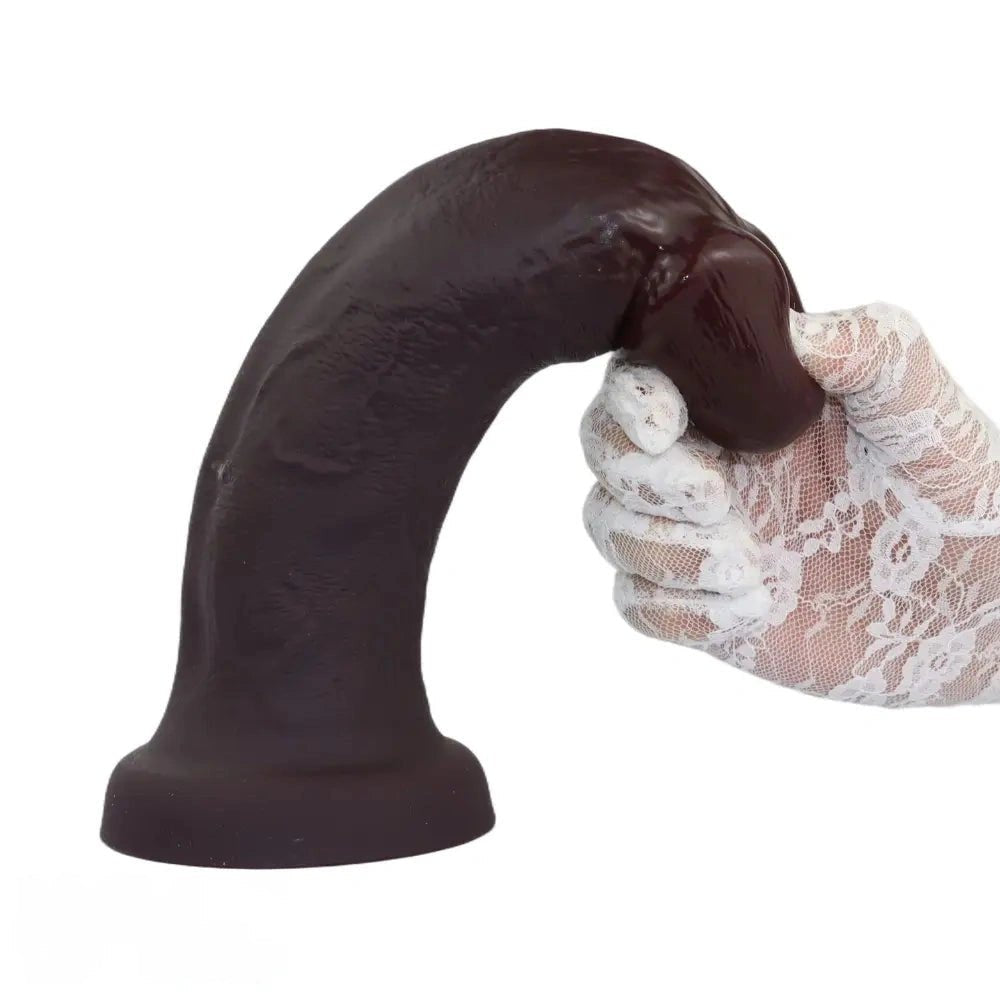 Coffee Realistic Suction Dildo - G-Spot Big Dildo 10 in