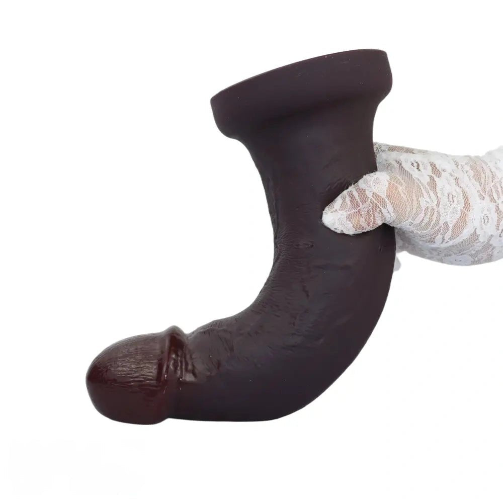 Coffee Realistic Suction Dildo - G-Spot Big Dildo 10 in