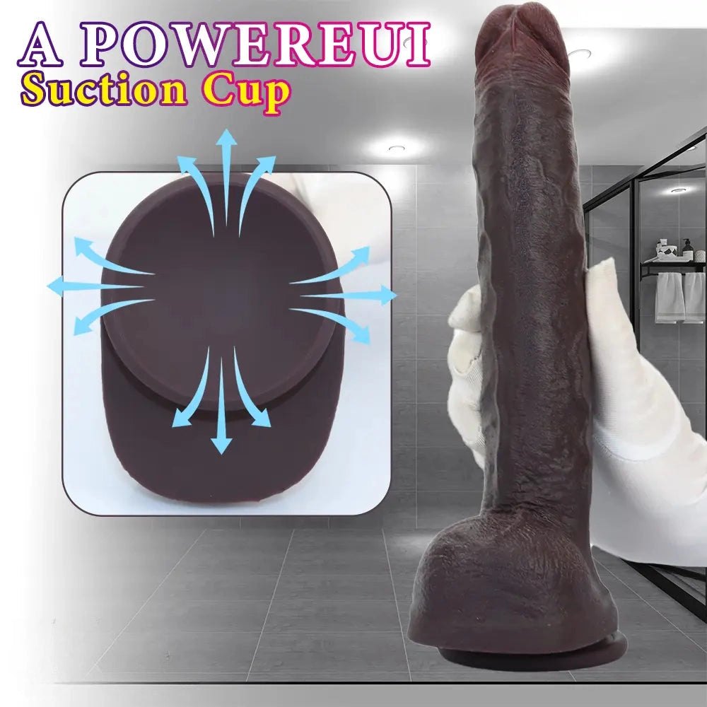 Coffee Realistic Suction Dildo - Realistic Suction Cup Toy