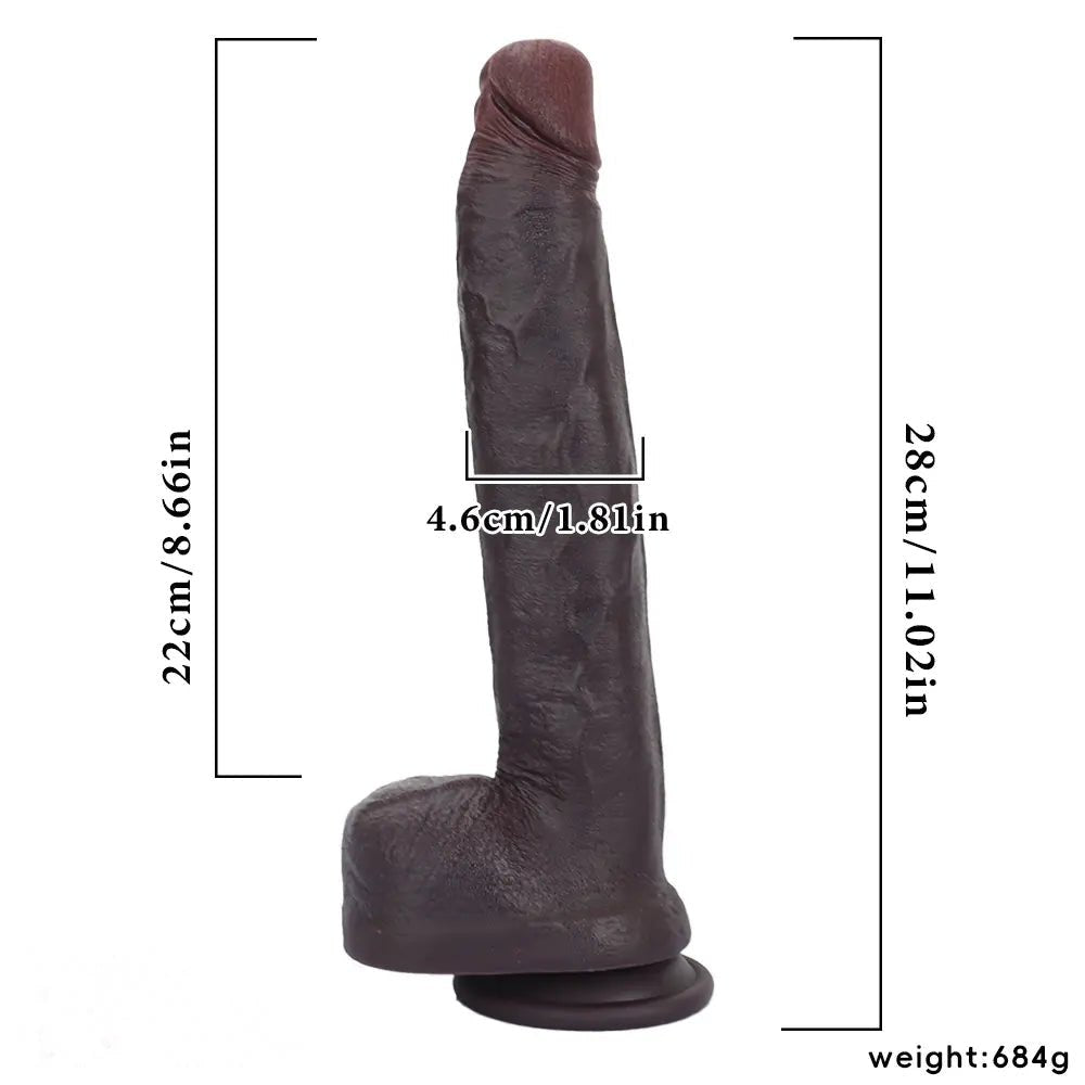 Coffee Realistic Suction Dildo - Realistic Suction Cup Toy