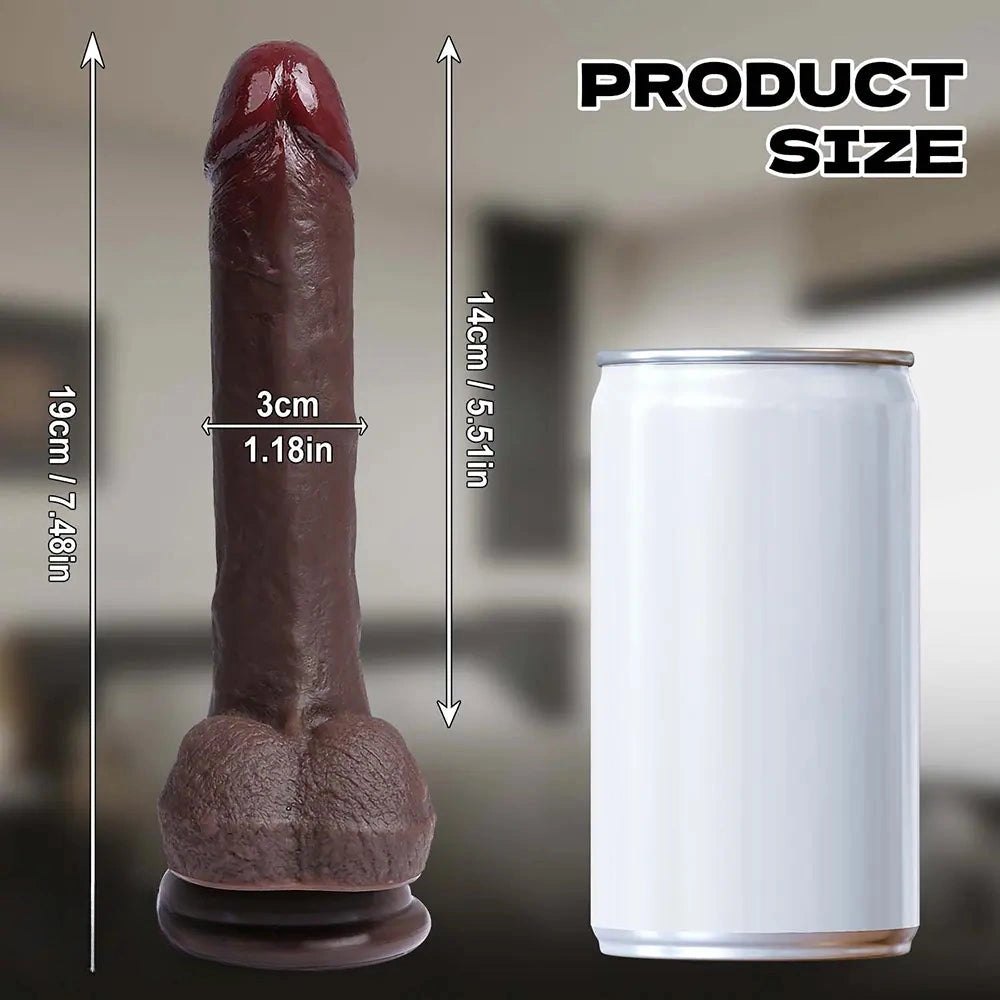Coffee Silicone Anal Dildo 7 in - Curved G-Spot Anal Dildo