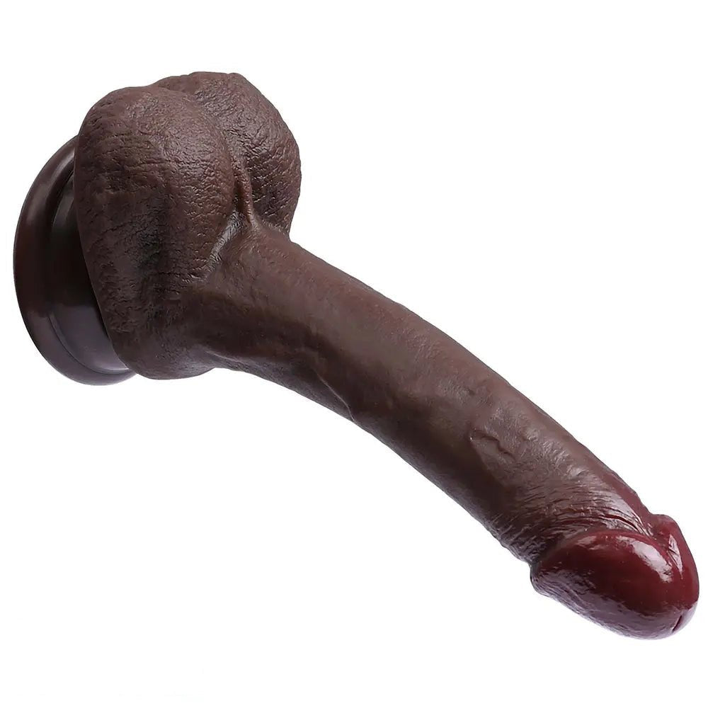Coffee Silicone Anal Dildo 7 in - Curved G-Spot Anal Dildo