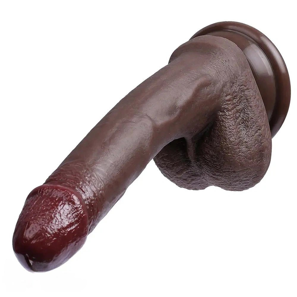 Coffee Silicone Anal Dildo 7 in - Curved G-Spot Anal Dildo