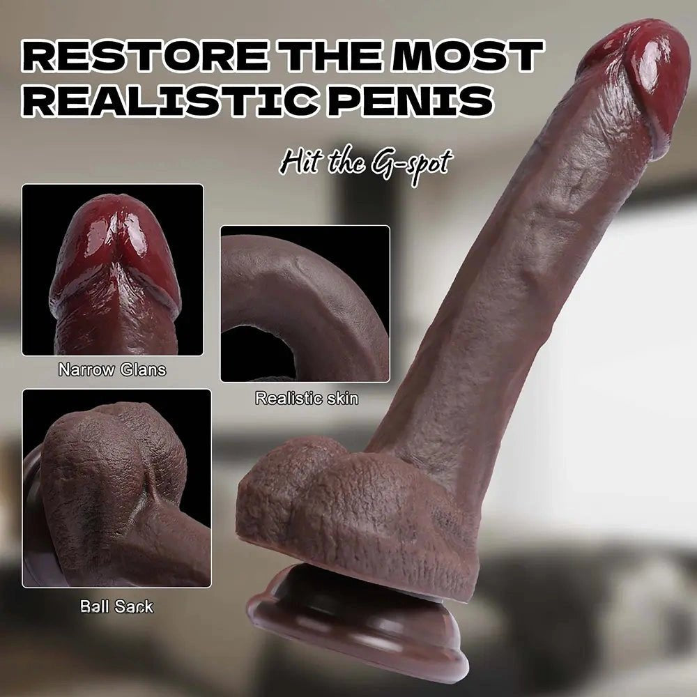 Coffee Silicone Anal Dildo 7 in - Curved G-Spot Anal Dildo