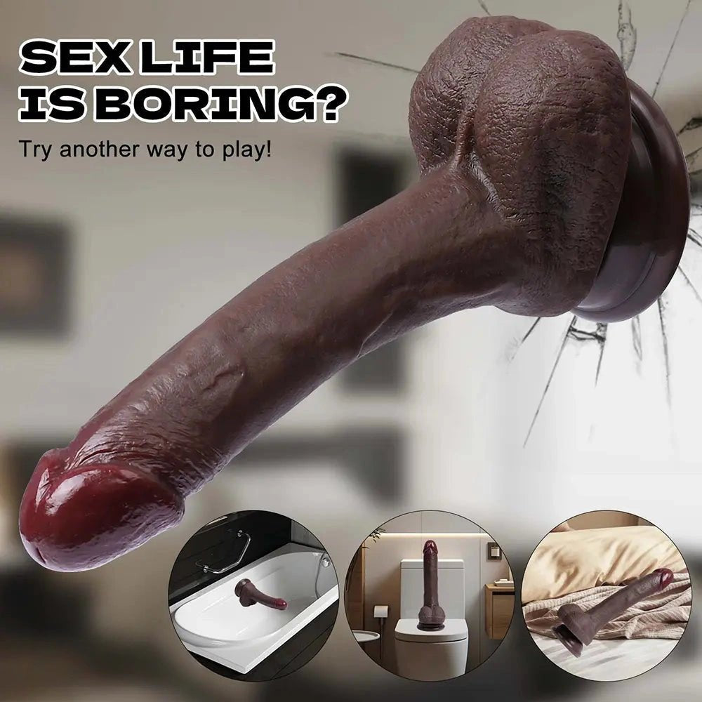 Coffee Silicone Anal Dildo 7 in - Curved G-Spot Anal Dildo