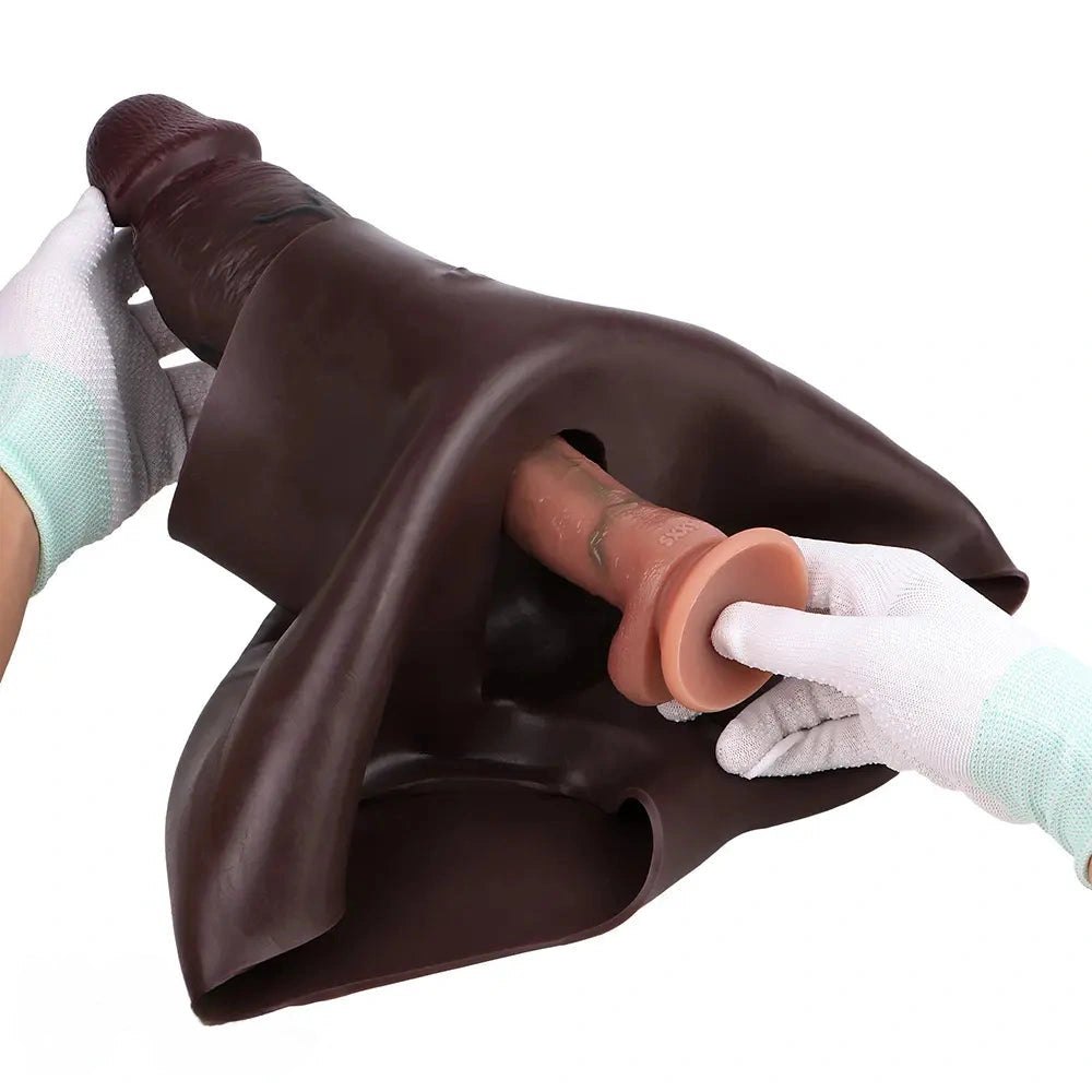 Coffee Hollow Strap-On Panty - hollow strap on dildo for couples