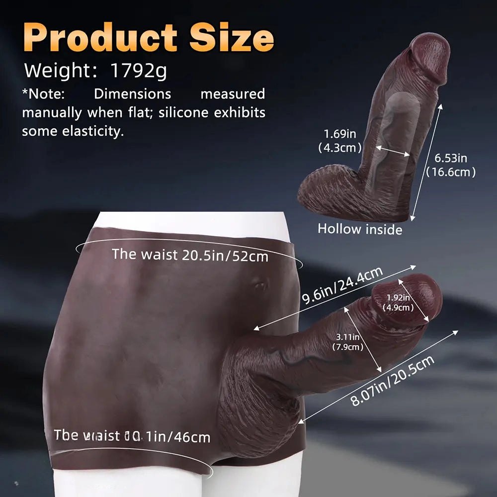 Coffee Hollow Strap-On Panty - hollow strap on dildo for couples
